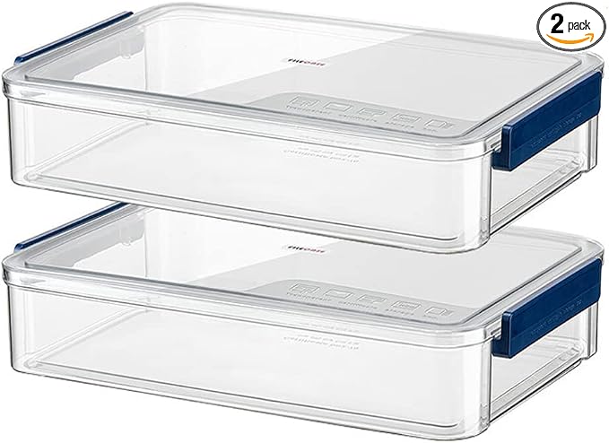 2 Pack Document Storage Clear Plastic Storage Boxes with Lids Stackable Storage Bins Paper Storage Box Containers for Organizing A4 File Paper, Document, Photo, Scrapbook
