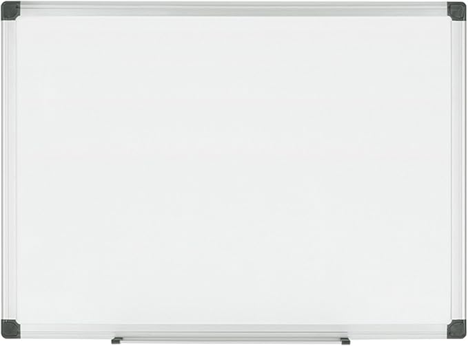 MasterVision Maya Series Magnetic Dry Erase Board, Porcelain Whiteboard, Snap-On Marker Tray, Wall Mounting Kit, 24" x 36", Aluminum Frame