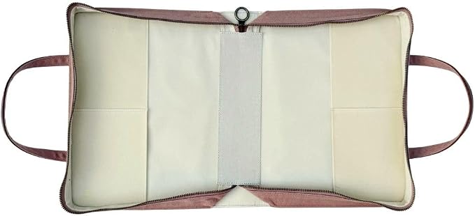 Bible Cover for Women Canvas Case with Leather Handles, Purse Style Bible Bag with Zippered Closure and Snap Pocket (Dusy Rose Pink, Large Bibles)
