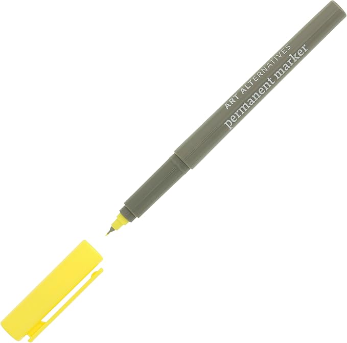 Art Alternatives Permanent Marker, Extra-Fine, Yellow - 1.2mm Felt Nib - Permanent - Multi-surface - Drawing + Writing + Illustration