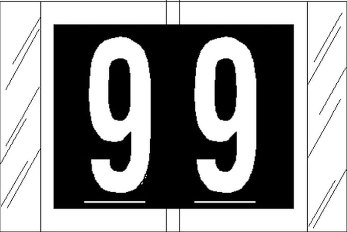 tabbies Original COL'R'TAB 81000 Series Numeric Labels, Black, "9", 1"H x 1-1/2"W, Heavy Duty Paper & Fade-Resistant, Made in the USA, 100 Labels/Pack