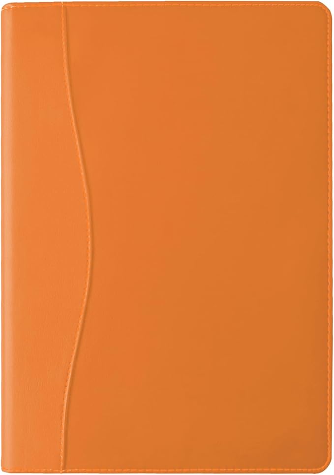 Padfolio Binder A5 Document Organizer with Refillable Lined Notepad, Junior Size Folder Portfolio for Men Women,Orange