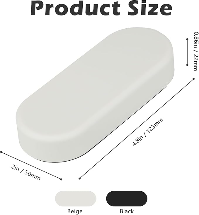 Ddaowanx Dry Erase Erasers, Magnetic Whiteboard Eraser Classroom Must Haves for Students Teachers, School Supplies (2 Pack, Black+White)