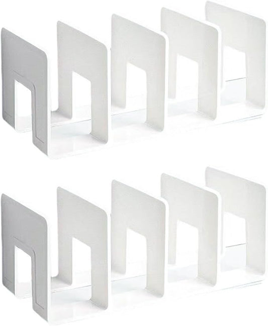 2PCS Acrylic File Organizer for Desk, Desktop Document/Mail Organizer, 4 Compartments Plastics Invisible Bookshelf Floating (12.5" x 5.7" x 5", White)