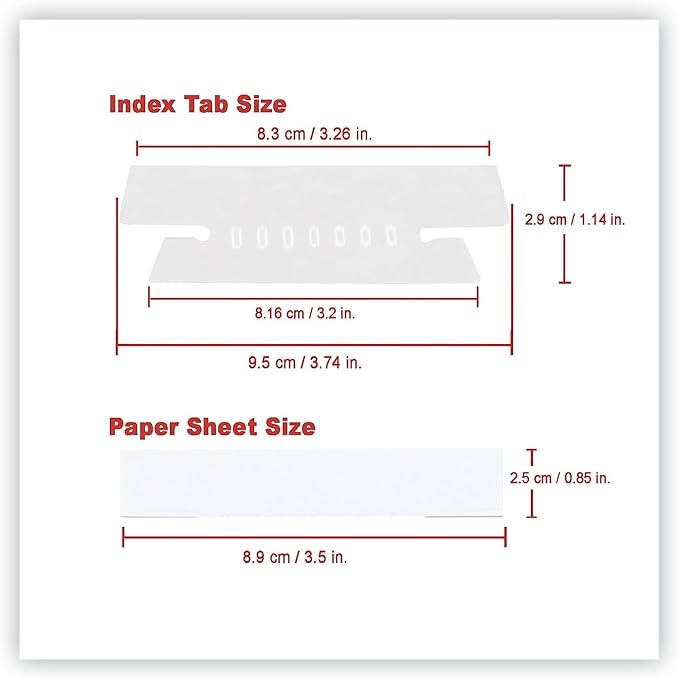 Universal Hanging File Folder Plastic Index Tabs, 1/3-Cut, Clear, 3.7" Wide, 25/Pack