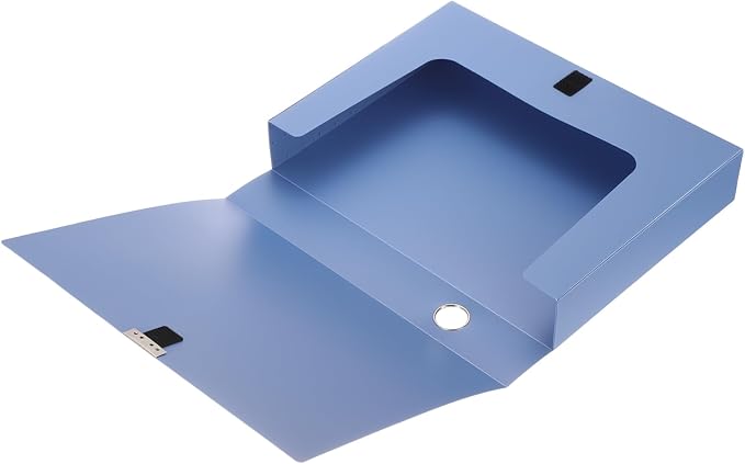 M&G File Organizer Box, Blue A4 Plastic Storage File Boxes File Folder Document Boxes Cabinet Archives Cases Boxes with Lid for Bank Office Home, 12.6 x 9.33 x 2.17 Inch