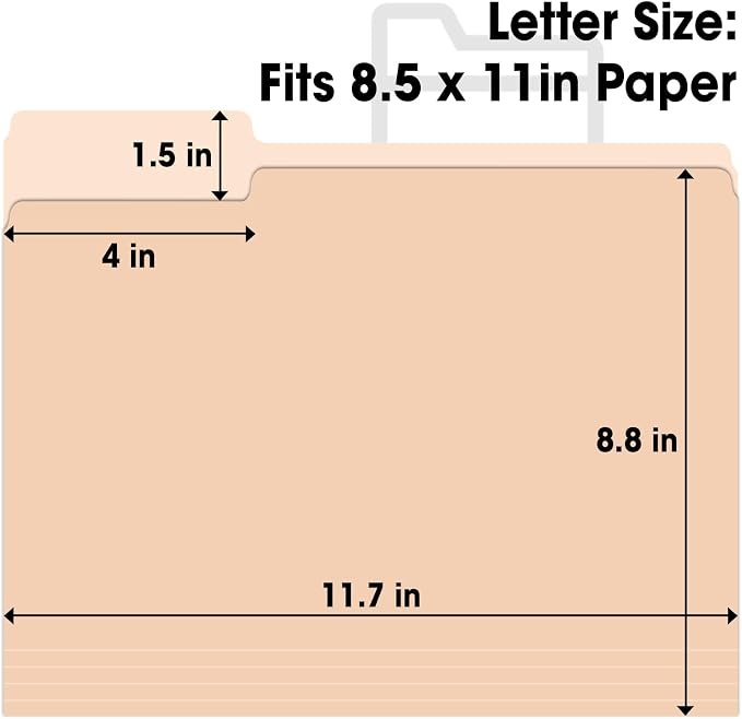 240 Pack File Folders, 1/3 Cut Tab Colored File Folders Letter Size 8.5 x 11 Inch, Filing Folder for Office School Business, 8 Pastel Colors