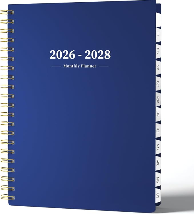 2026-2028 Monthly Planner - 2 Year Monthly Planner Calendar 2026-2028, Jul 2026 - Jun 2028, 8.5" x 11", 24 Months, Spiral-Bound, Tabs, Holidays, Notes, Ideal for School Office Home Planning