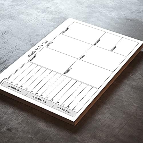 Weekly TO DO List Notepads (2 Pack, 50 Pages Each) Task Pad Planner w/ Daily Checklist, Priority ToDo & Note Sections. Desk Notebook Pad to Organize Office. 8.5 X 5.5, A5 Sheets. Made in the USA.