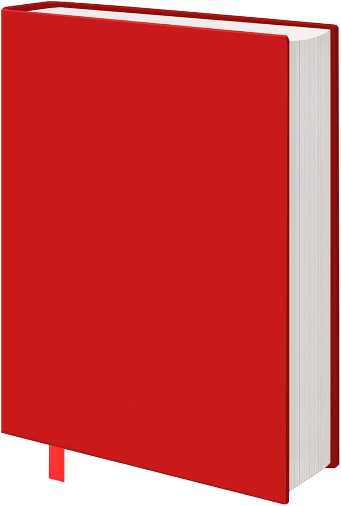 KICNIC Big Red Fabric Book Cover for Hardcover, 9x11 Inch, 1 Pack, Up to 10”x12.5”, Adjustable School Book Sleeve Protector for Teens, Stretchable Decorative Cloth Book Sox for Book Lovers