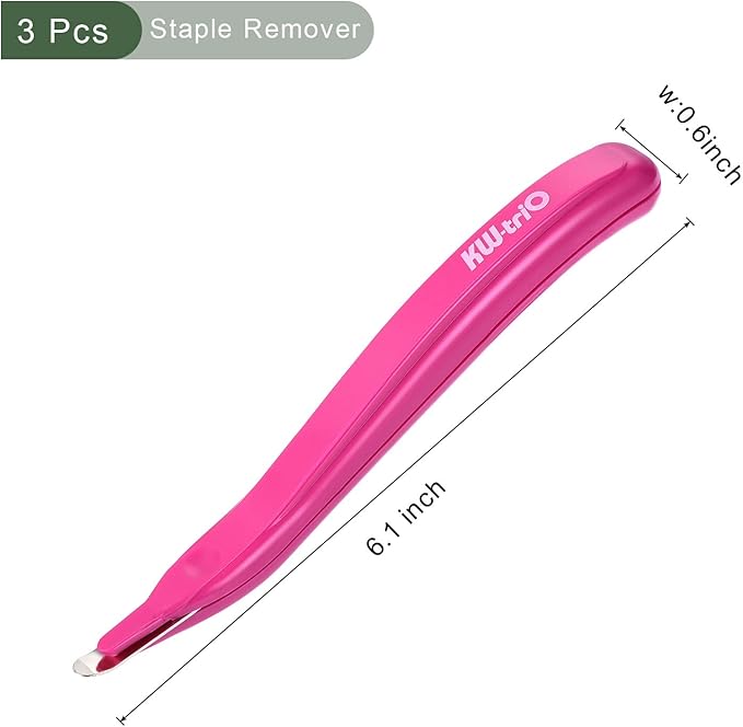 YOKIVE 3 Pcs Staple Remover, Office Magnetic Stapler Puller | Remove Staples Great for Office Home Desktop Accessories (Rose Red)