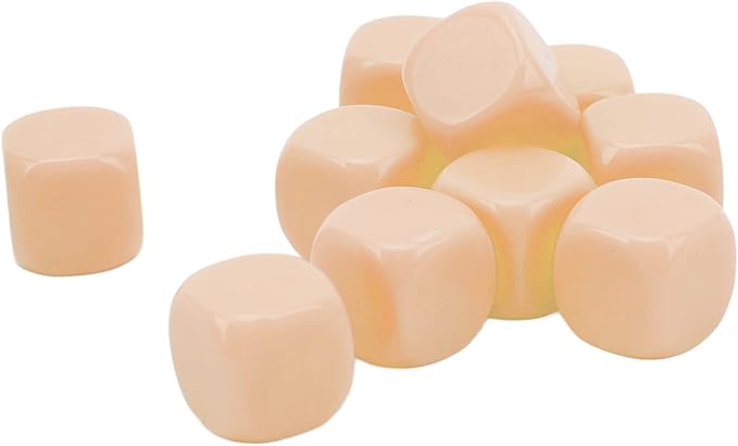 Drfeify Creative Crafts 30pcs in Established for DIY Projects and Educational Purposes, DICADOS of Plastic 6 Sides for Activities in The Classroom (Beige)