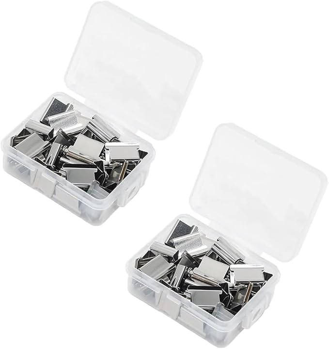 Paper Clip Dispenser, Portable Binder Clip Stapler - Includes 50 Reusable Clips Desktop Push Stapler Binder Clips Paper Clamps Small Binding (G1PC)