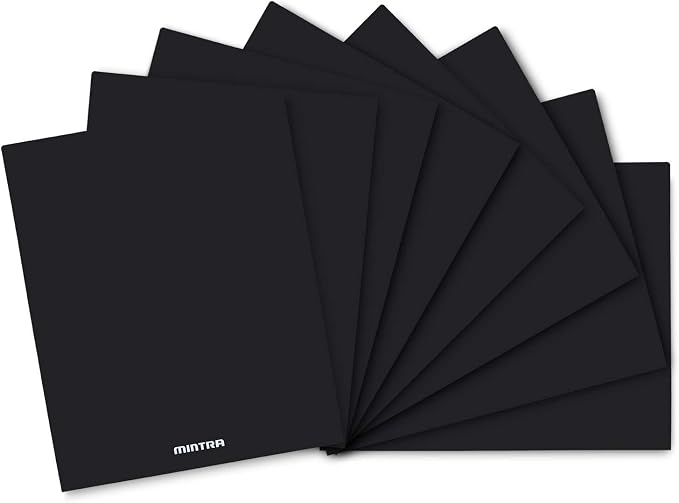 Mintra Office Poly Pocket Folders (Black, 8pk)