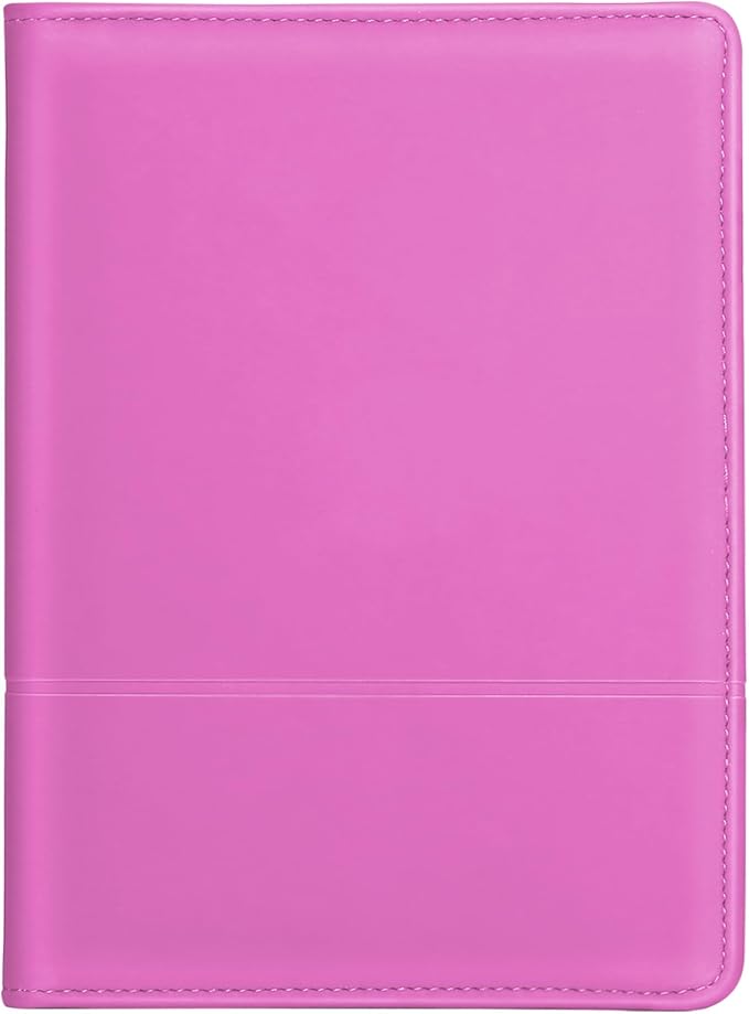 Padfolio/Portfolio Binder, Mini Padfolio Portfolio Binder 5 x 8 Legal Writing Pad, A5 Document Organizer Folder for Men Women, Rose Red