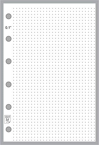 Pocket Size 1/10" Dot Grid Paper Refill, Sized and Punched for Pocket Notebook (3.25" x 4.75")