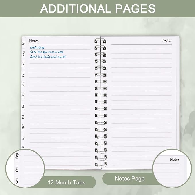 2026-2027 Pocket Planner/Calendar - July 2026 - June 2027, A6 Weekly & Monthly Organizer Notebook & Journal to Track Goals, Easy to Organize Your Daily Life, 3.75" x 6.75", Green