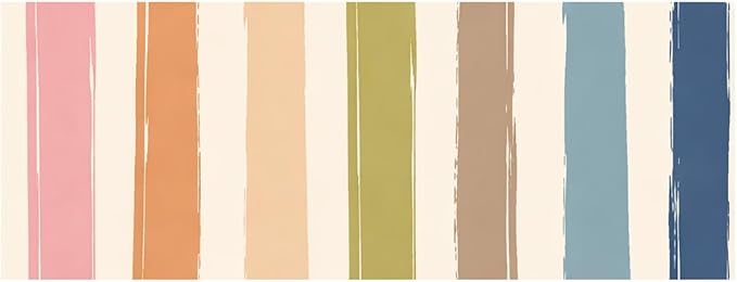Mindsoft 48 '' x 107 '' Boho Stripe Bulletin Board Fabric Back to School Classroom Decoration for Bulletin Board Background Decor Pillow Crafts