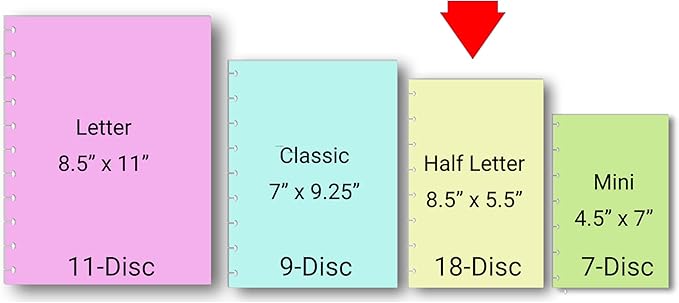 Undated Monthly Calendar Refills for Letter, Junior, Classic, Skinny, Mini size Discbound Planners Fİtts Happy Planners Levenger Circa TUL Staples Arc Notebook Office (8-Disc, 5.5"x8.5", Floral)