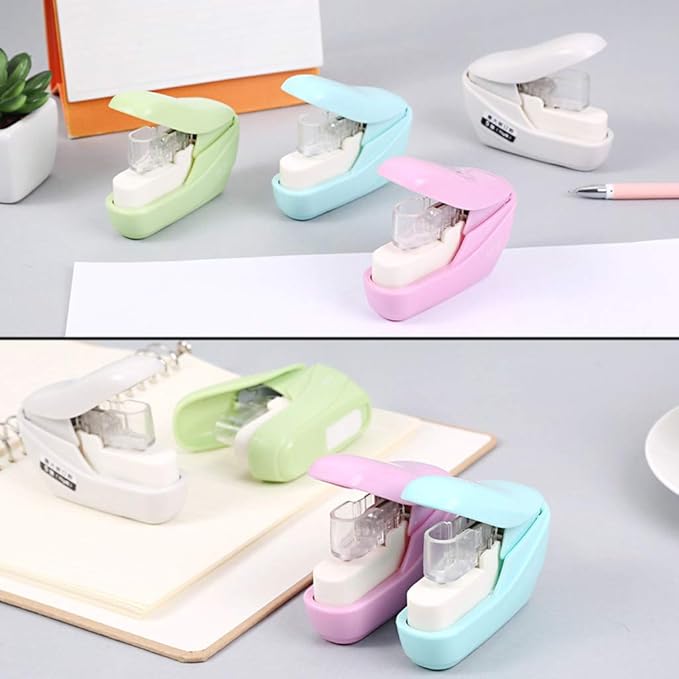 Pocket Stapler Stapleless Stapler School Office Tools Paper Capacity 8 Sheets Effortless for Student, As Described
