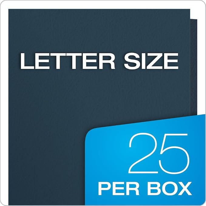 Oxford Twin-Pocket Folders, Textured Paper, Letter Size, Dark Blue, Holds 100 Sheets, (57538EE) 25 Count (Pack of 5)