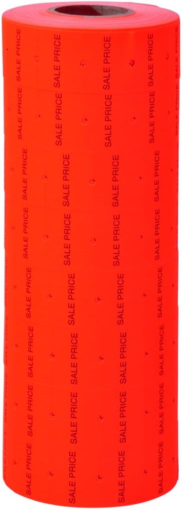 Fluorescent Red with Black "Sale Price" Labels to fit Towa®GL/ SpeedyMark4/ Halmark Model "L" Price Guns 16 Pack (Free Ink Roll Included)