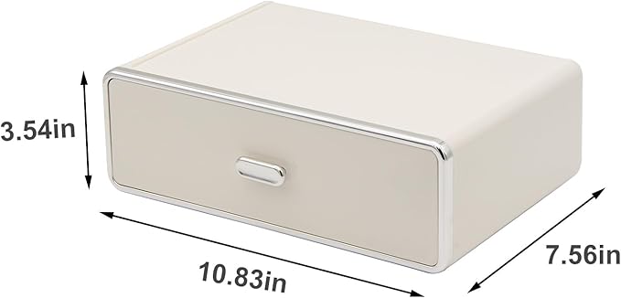 Clear Drawer Organizer Stackable Drawer Storage Makeup Organizer for Store Cosmetics and Skincares, Suitable for Vanity, Bathroom Home Organization-White