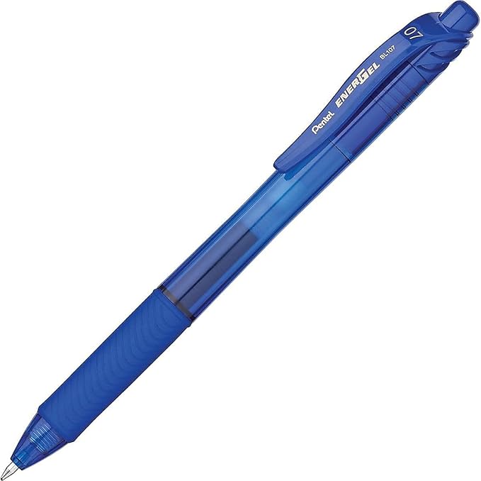 Pentel EnerGel-X Retractable Liquid Gel Pen, 0.7 mm, Blue, Pack of 12