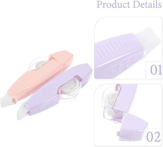 Hemoton 4pcs Refillable Correction Tape Pen-shaped, Portable Small White Adhesive Tape for Writing, Household and Office Use Stationery Supplies Random Color