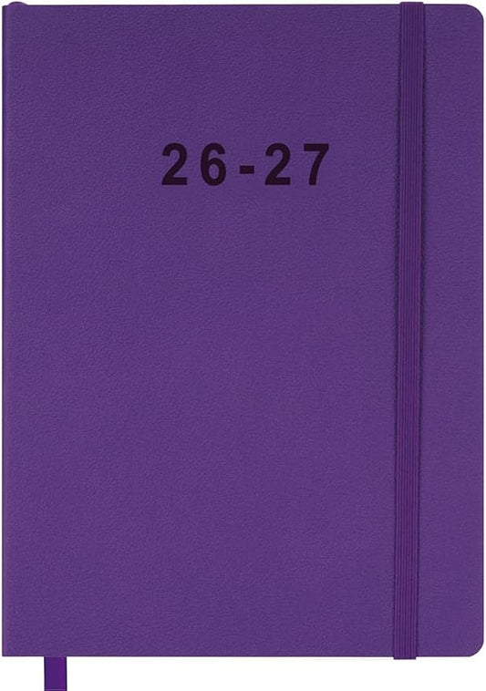 26-27 Academic Planner - Weekly and Monthly Planner, Jul 2026 - Jun 2027, Vegan Leather Cover, Elastic Closure, 7”x9.25”, Purple