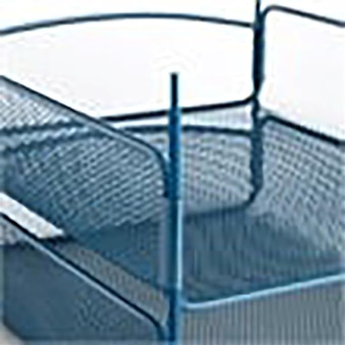 Scranton & Co 3-Tray Steel Mesh Desk Organizer, Blue Powder Coat Finish, 8" H x 9.25" W x 11.75" D, Letter-Size Paper Holder, Durable Office Supply Organizer for File Storage
