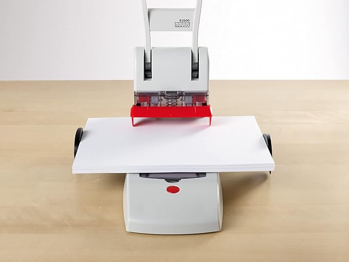 Novus B 2200 200 Sheet Capacity Block Punch and Heavy Duty Hole Punch - Light Grey