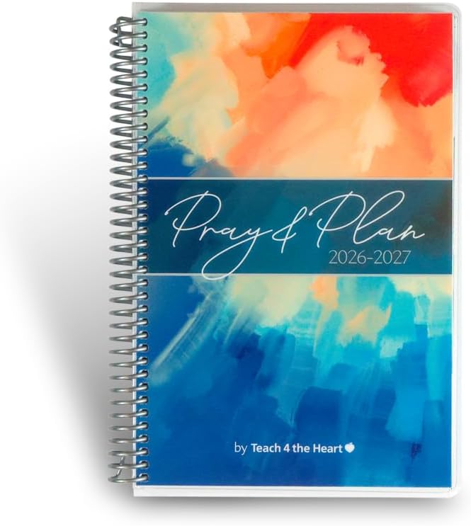 Pray & Plan Christian Teacher Planner | 2026-27 Mini Version | Daily Weekly Monthly Organizer | 6" x 9"