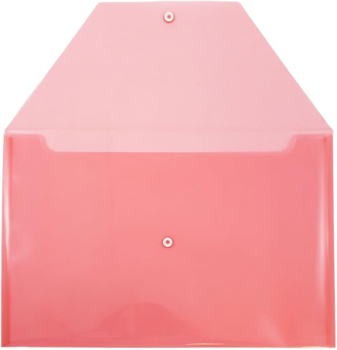 JAM PAPER Plastic Envelopes with Snap Closure - Legal Booklet - 9 3/4 x 14 1/2 - Red - 12/Pack
