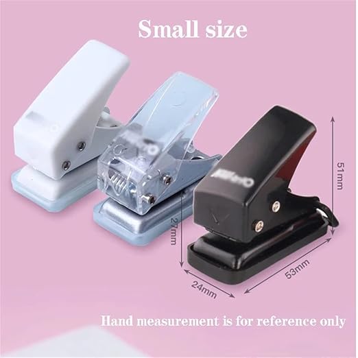 Mini Single Hole Punch Portable Planner Round Binder Label Card Manual Scrapbook Craft DIY Machine Stationery(D)