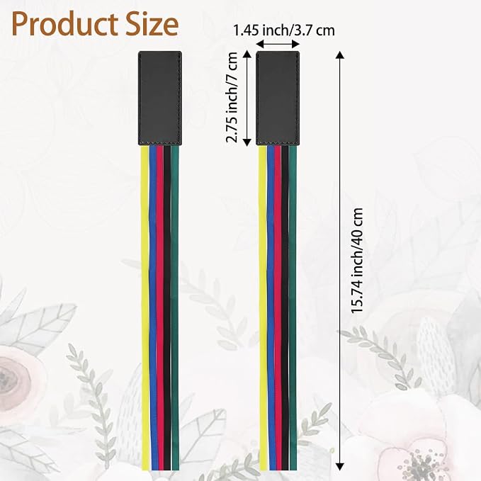 6 Pcs Bible Bookmark, Colorful Ribbon Bookmark, Artificial Leather Bible Ribbons Bookmarks, Page Markers with 5 Ribbons Colors for Books Novel Bible, Reading Lovers Students Teachers, Black