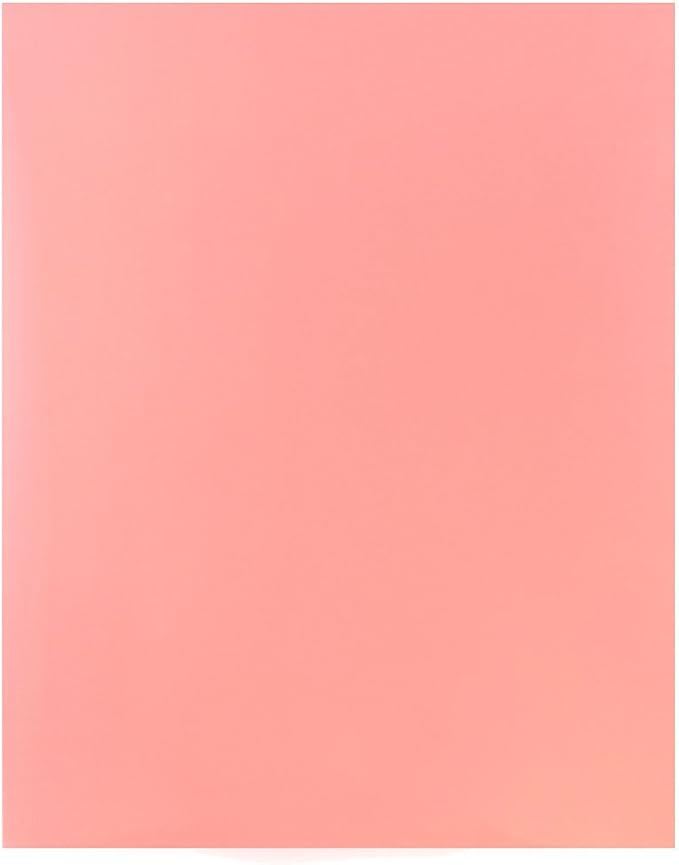 JAM PAPER Laminated Two Pocket Glossy School Folders - Letter Size - High Gloss Baby Pink Pastel - Bulk 50/Box