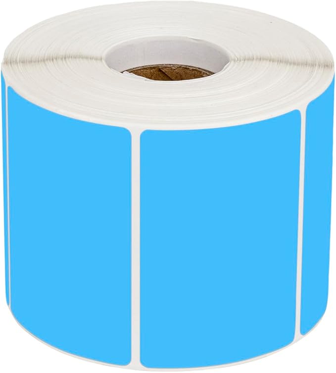 Muka 800 PCS 1.5" x 2.25" Blue Thermal Labels Color Label for Barcodes, Address, Consignment, Compatible with Thermal Label Printer