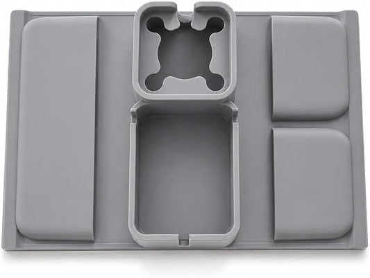 S V Adjustable Couch Armrest Tray with Cup Holder & Storage Pockets Non Slip Sofa Organizer for Drinks Phone Remote