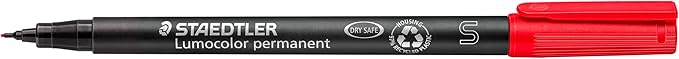 Staedtler Lumocolor Universal Pen, Felt Tip, Permanent Marker, 0.4mm, Red 313-2