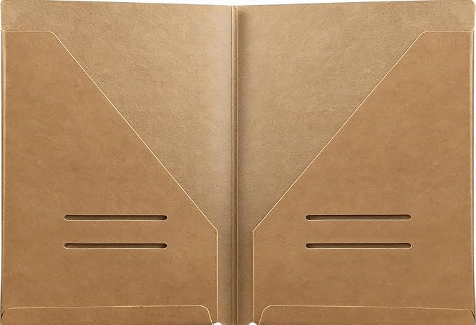 Kraft File Folder + Zipper Pouch & Card Sleeve Travel Accessories Kit for A5 Size Travelers Notebook, 5.5"x8.25"