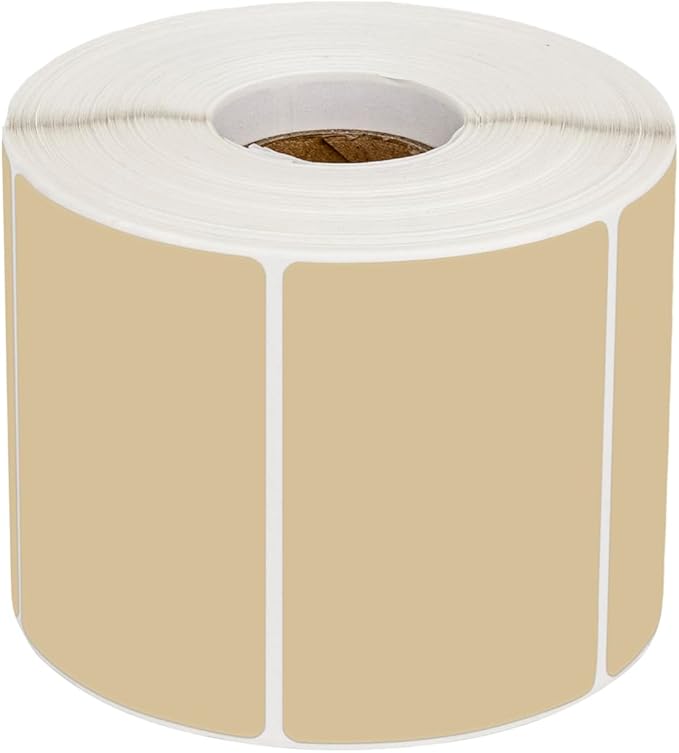 Muka 800 PCS 1.5" x 2.25" Brown Thermal Labels Color Label for Barcodes, Address, Consignment, Compatible with Thermal Label Printer