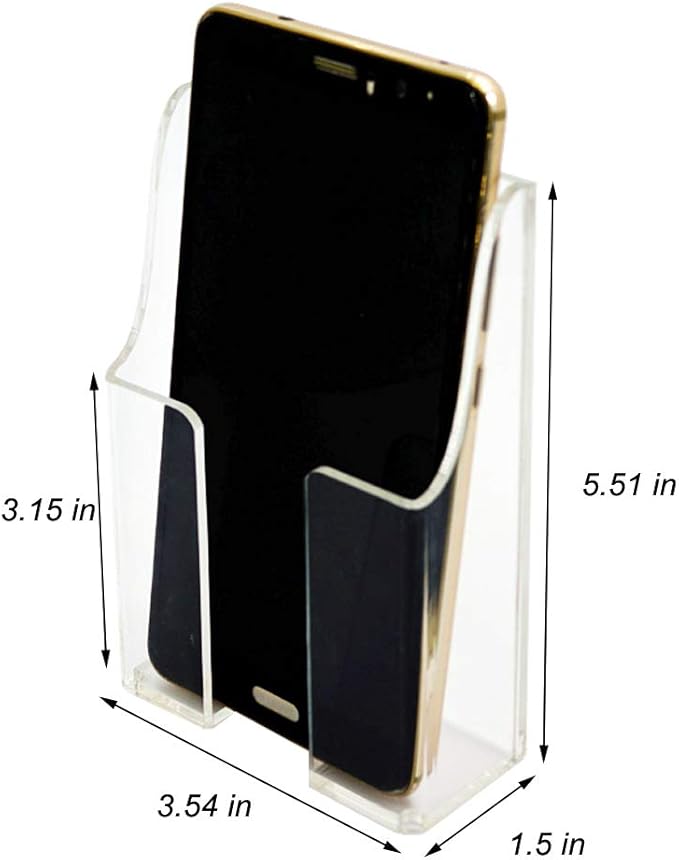 Media Organizer Storage Box Acrylic Transparent Wall Mount Mobile Phone Holder Remote Control (Single Grid)