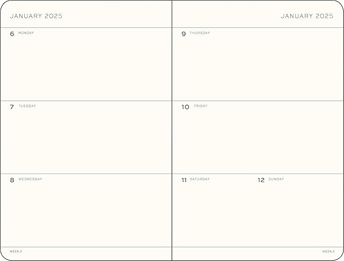LEUCHTTURM1917 - Weekly Planner 2025, Hardcover, Paperback (B6+), Black (Jan 1 - Dec 31, 2025)