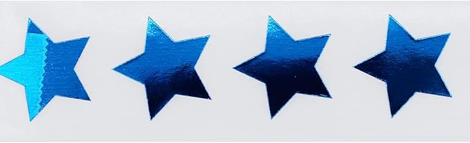 Metallic Blue Star Stickers, 3/4" Inch, 500 Labels per Roll - Perfect for Reward Systems, Decorating, and Crafting in Schools, Offices, Home and Personal Use