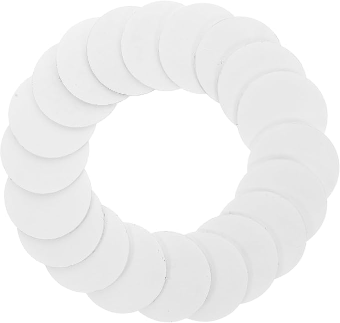 PRETYZOOM 20pairs Nylon Polyester Stickers Adhesive Fasteners White Dots Round Hook and Loop Tape for Tablecloth Carpet Bed