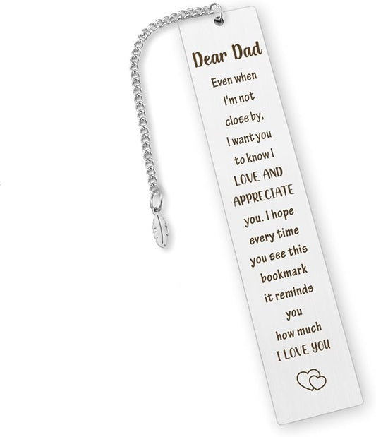 Best Dad Gifts for Elderly Dad I Love You Metal Bookmark Fathers Day Gifts for Dads Bonus Step Daddy Papa Stepfather Son And Dads And Daughter Gift Sentimental Birthday Christmas Gift Book Accessories