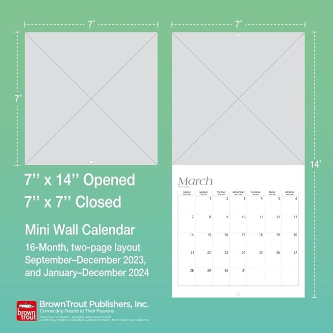 Graphique 2024 Classic Cats Mini Wall Calendar | 7” x 7” | Thick Paper | Home & Office Organizer | Large Monthly Grid | 3 Languages & Marked Holidays | 4 Month Preview Page for 2025