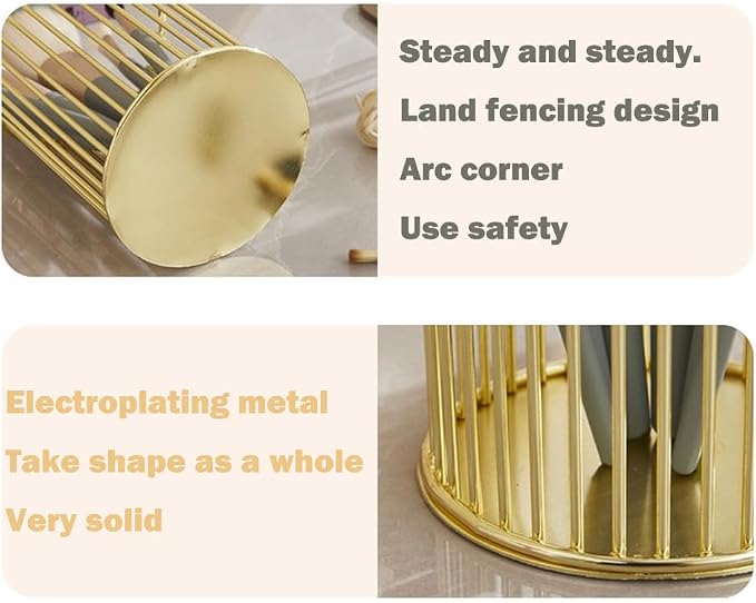 2Pcs Post sticky Note Holder + Pens Holders,Desk organizer sets,Gold Metal suit for Desk Memo,tableware,flowers,toothbrush,cute pencil holder ,Home Office decor and Accessories,Makeup Brushes Cup.