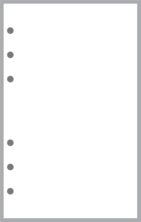 Compact Size Blank Pages Planner Insert, Sized and Punched for Franklin Covey Compact and Other Notebooks (4.25" x 6.75")